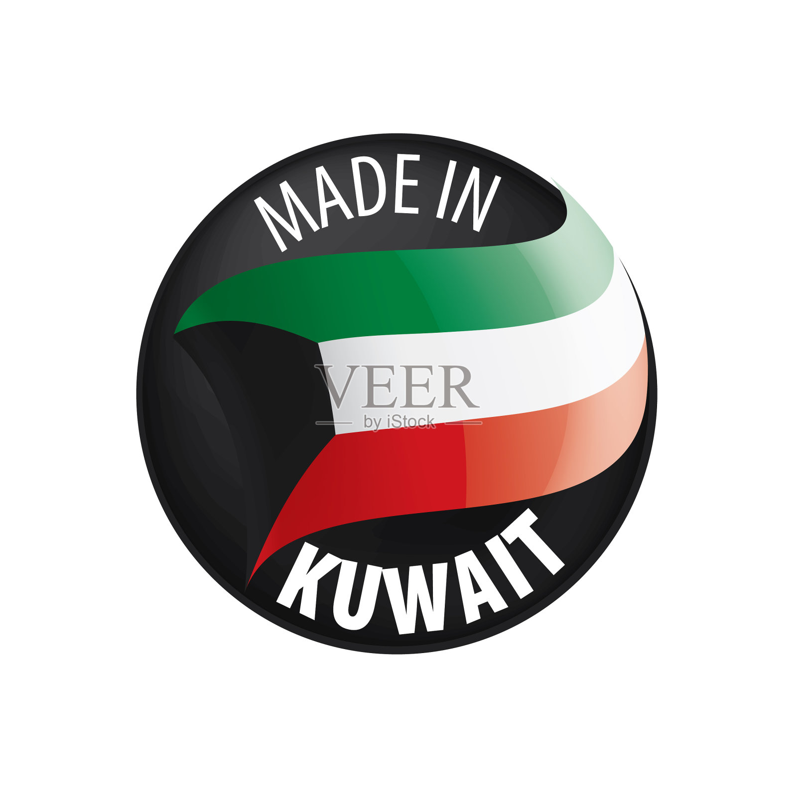 科威特国旗上有白色设计元素图片