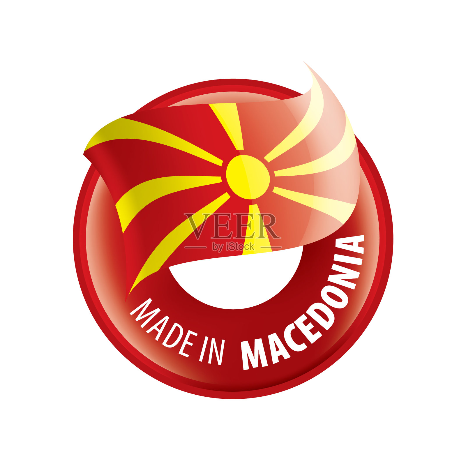 马其顿国旗上有白色设计元素图片