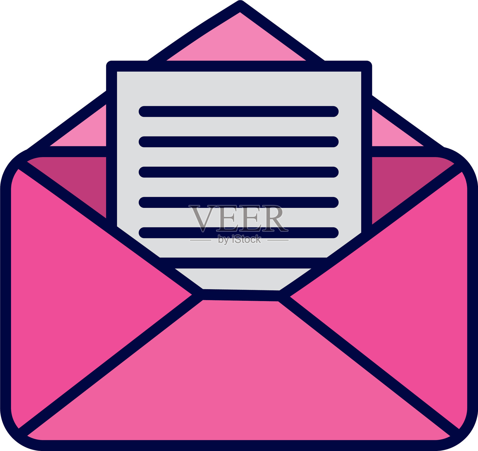 粉红色的打开信封邮件信息邮件图标图标素材