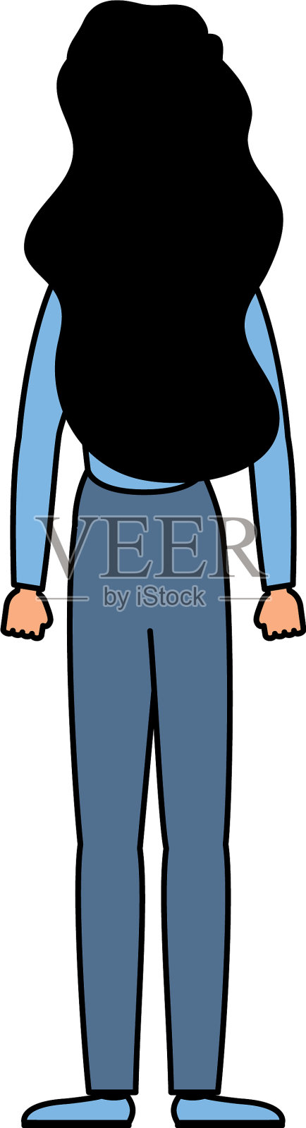 年轻女子回化身人物图标设计元素图片