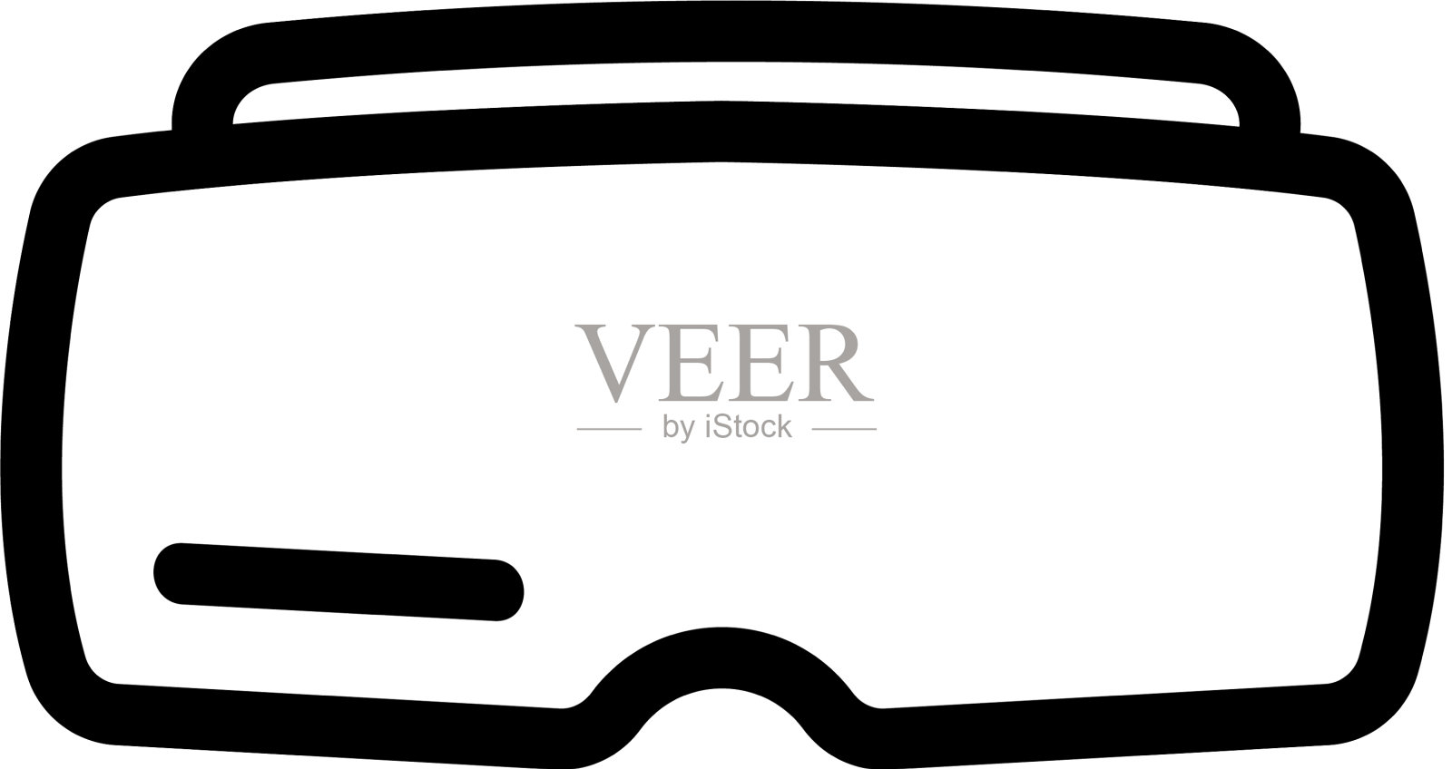 眼镜是一个夜晚图标孤立的轮廓设计元素图片