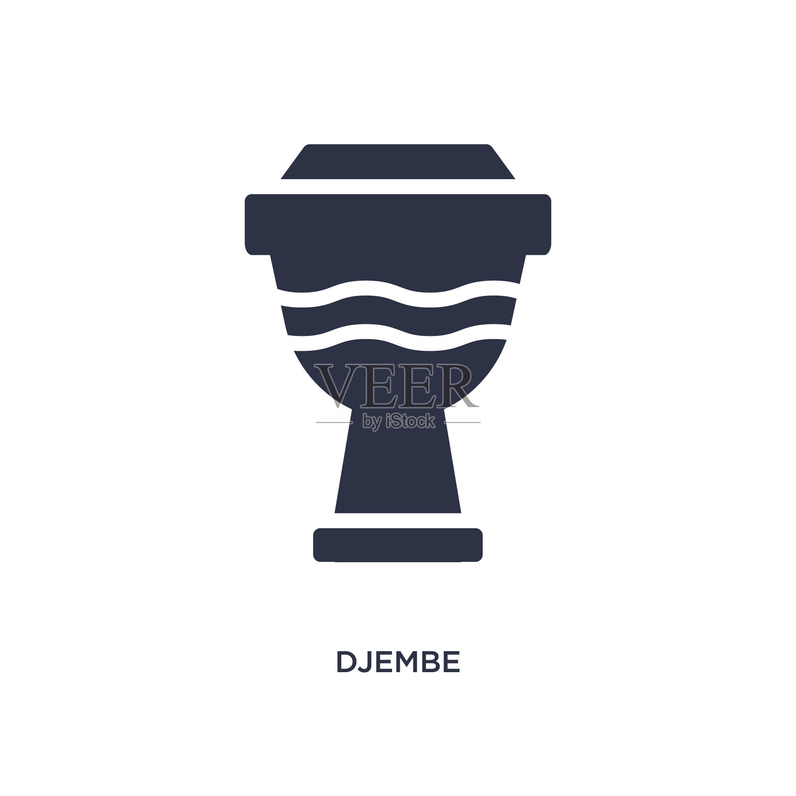 Djembe图标上的白色背景简单的元素插画图片素材