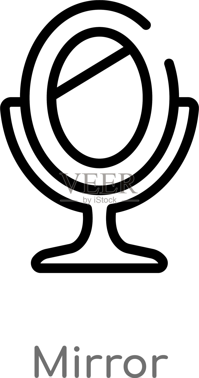轮廓镜图标孤立黑色简单线图标素材