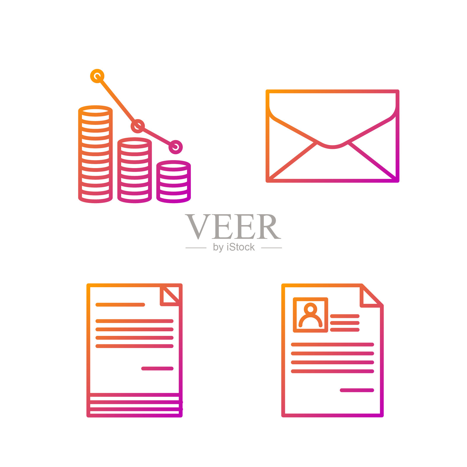 设置行简历文件饼图信息图图标素材