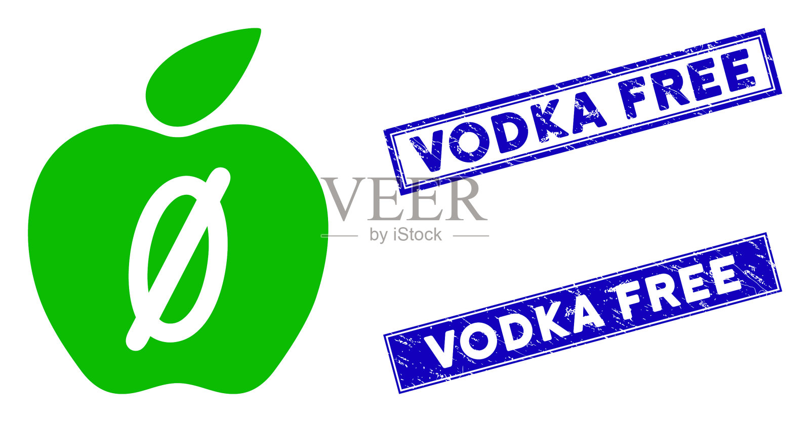 零卡路里的苹果图标和刮花插画图片素材