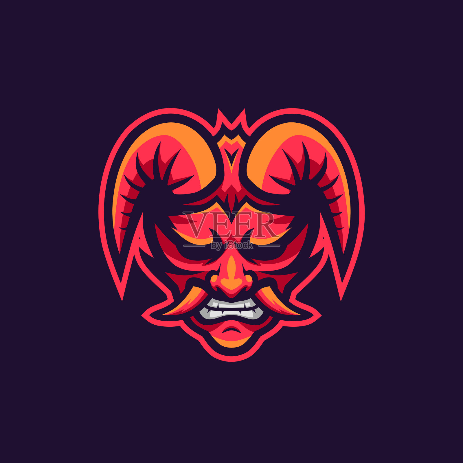 鬼魔电竞标志太棒了插画图片素材