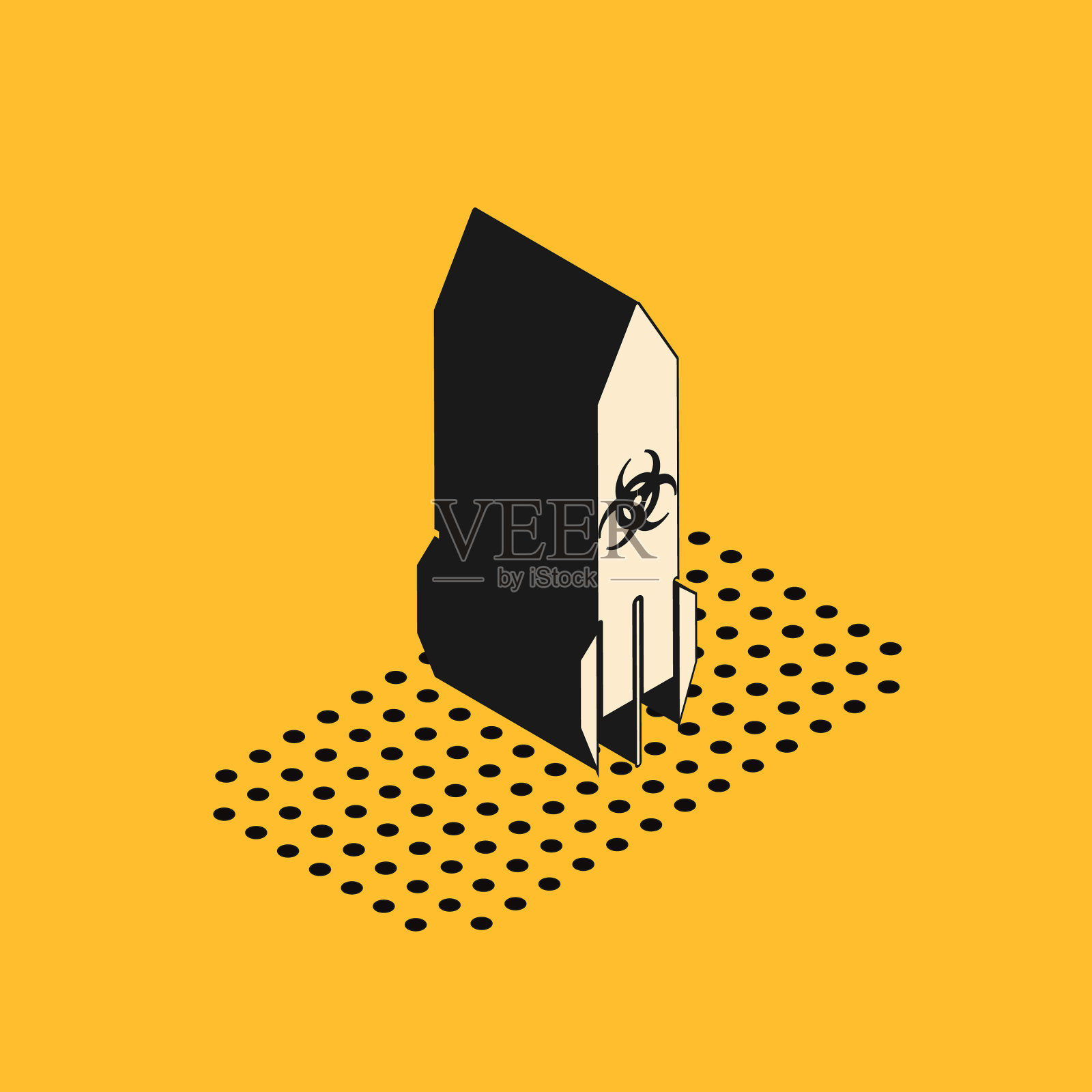 等距生物危害火箭图标被隔离插画图片素材