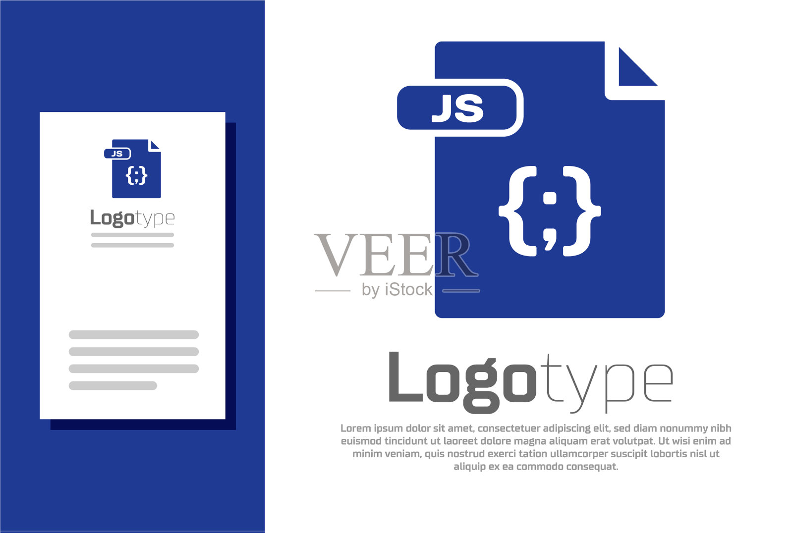 蓝色js文件文件下载js按钮图标插画图片素材