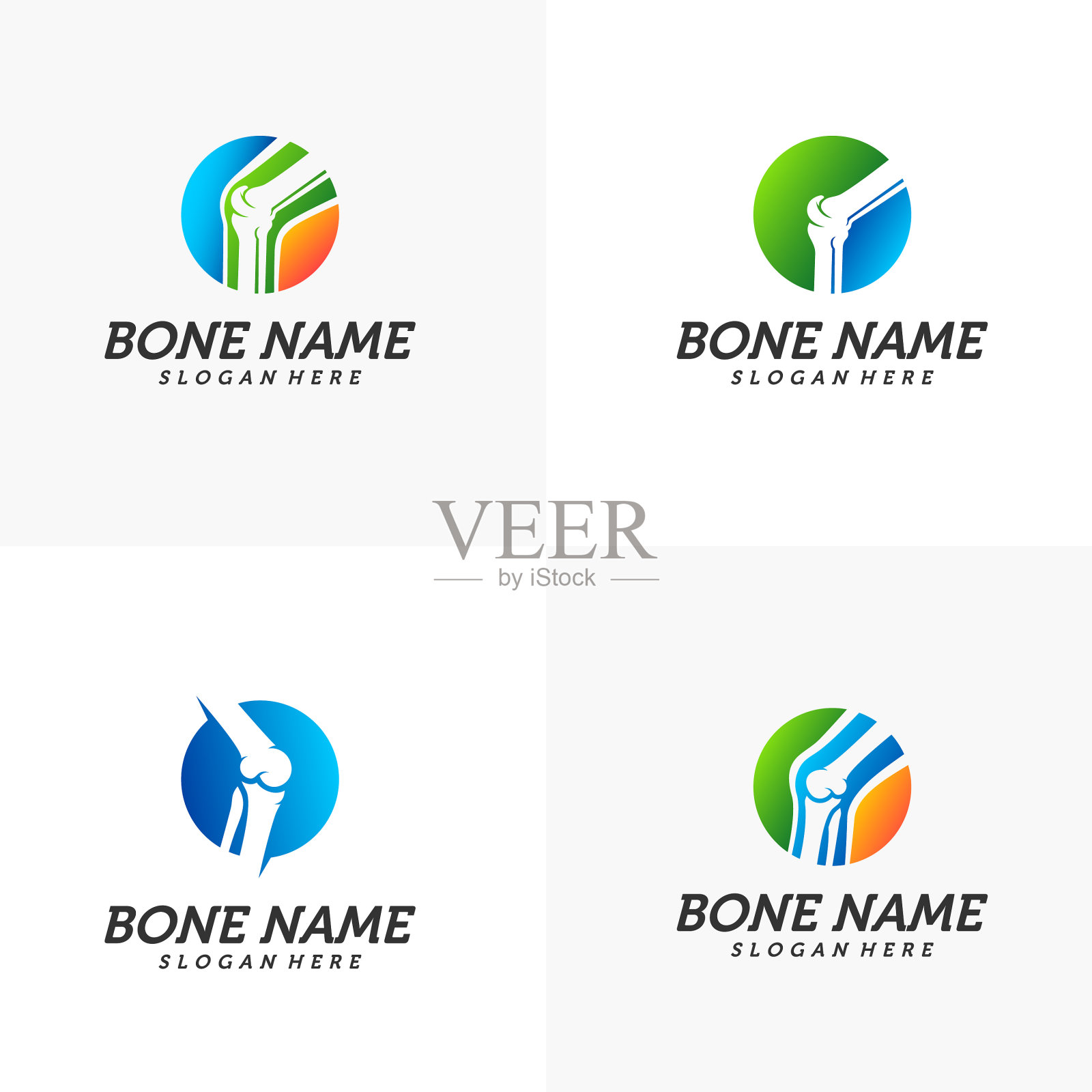 Set bone logo设计概念模板bone插画图片素材