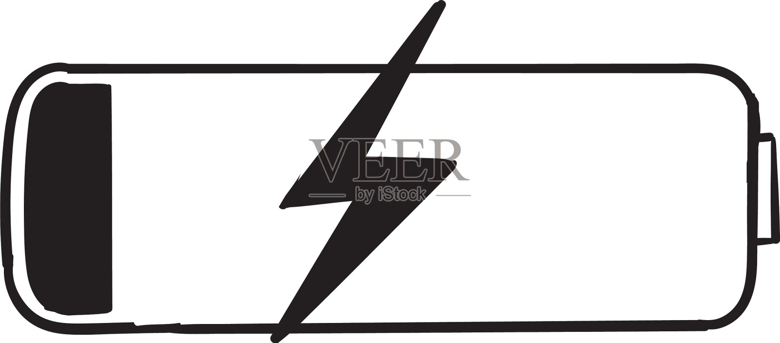 电池充电器图标手绘涂鸦风格设计元素图片