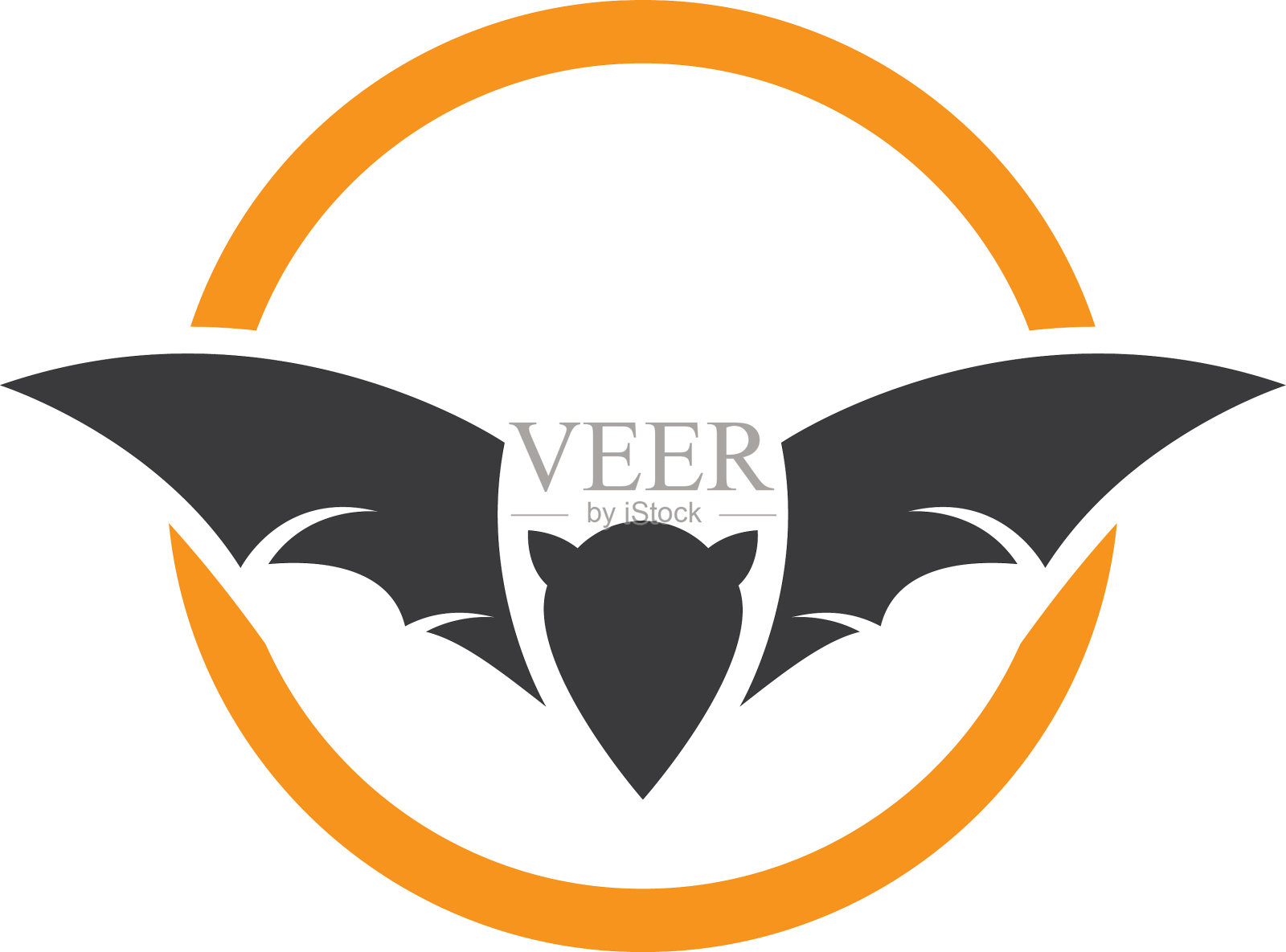 蝙蝠不着色标志设计元素图片