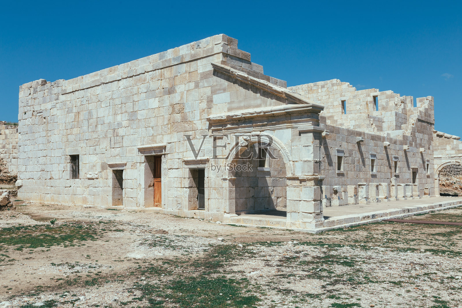 古老的石头和贝类城堡,圆形剧场照片摄影图片