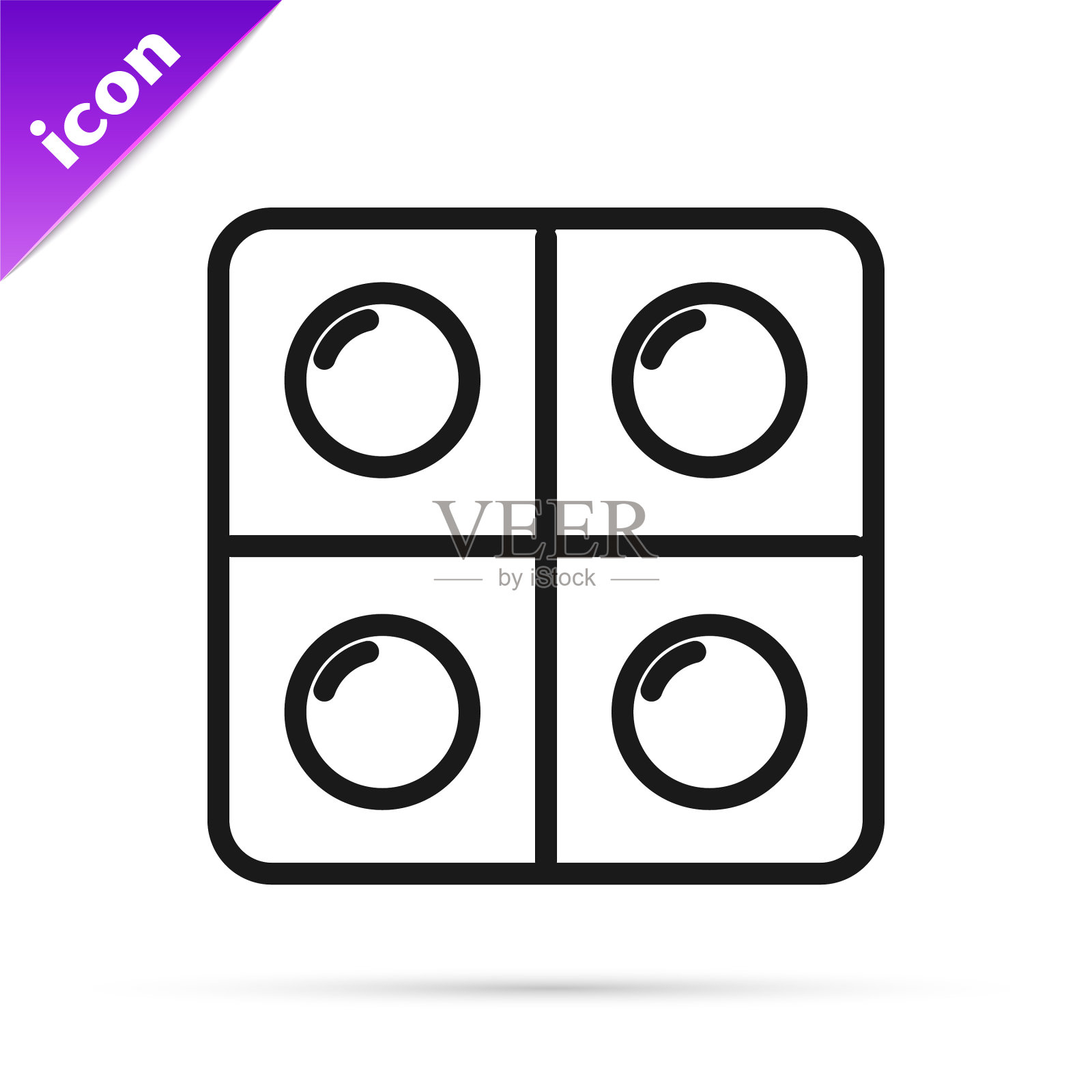 黑色线狗和药丸图标孤立在白色图标素材