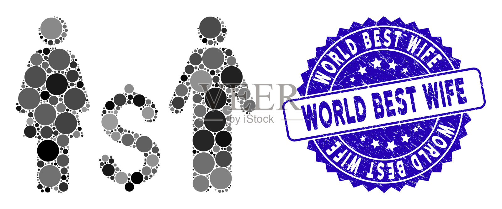 马赛克家庭美元图标与挠世界插画图片素材