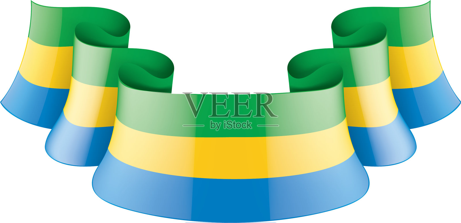 加蓬国旗上有白色设计元素图片