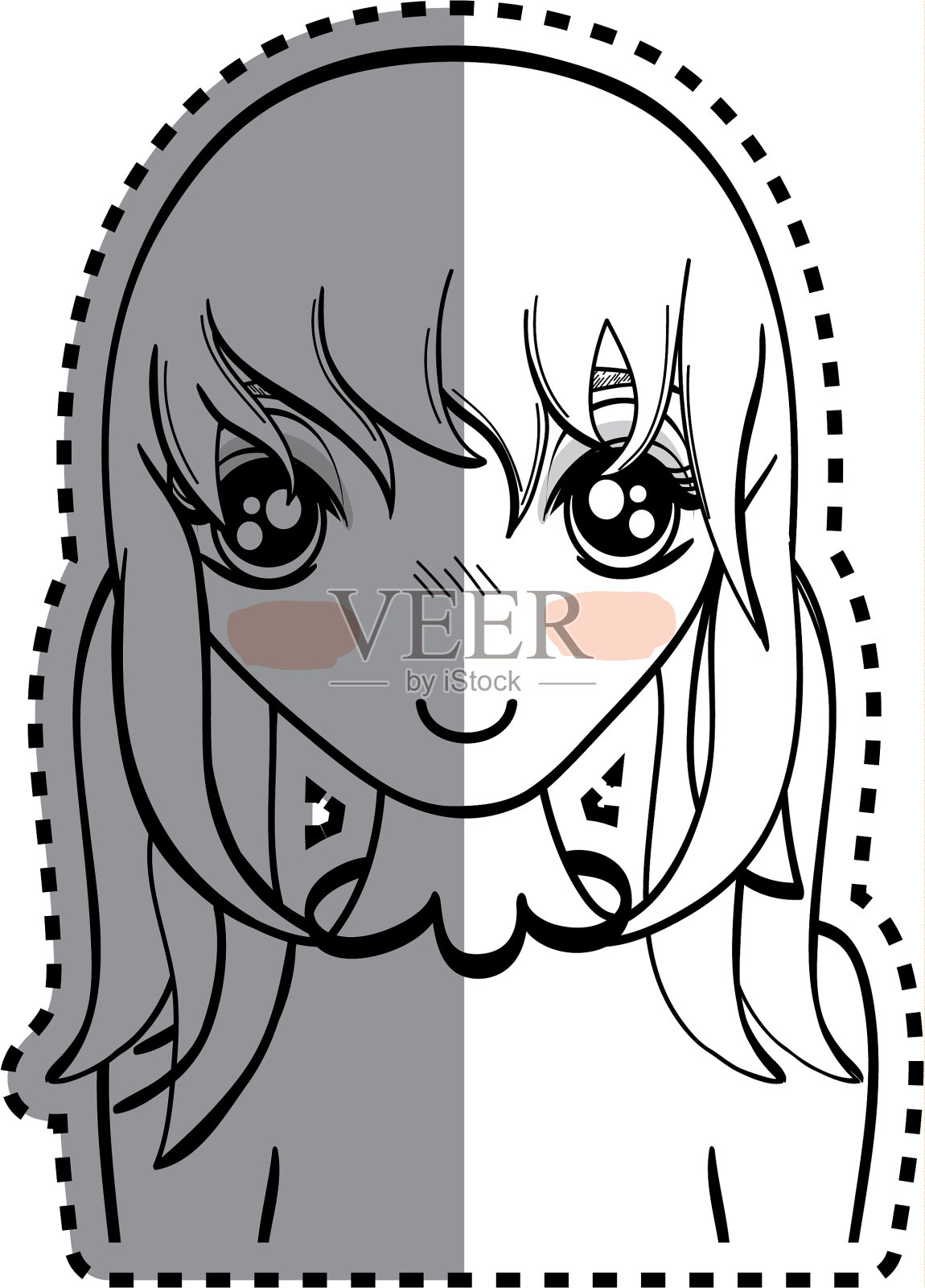 表情动漫快乐可爱的女人设计元素图片