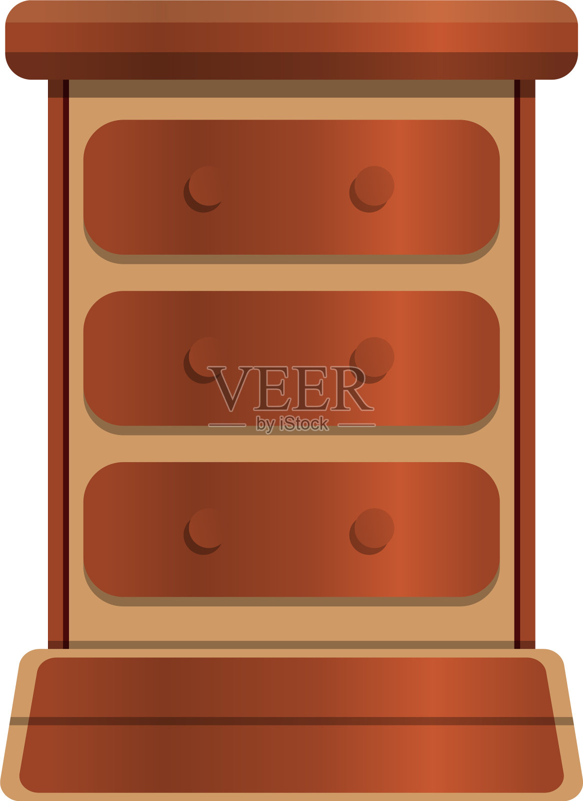 旧抽屉图标卡通风格设计元素图片