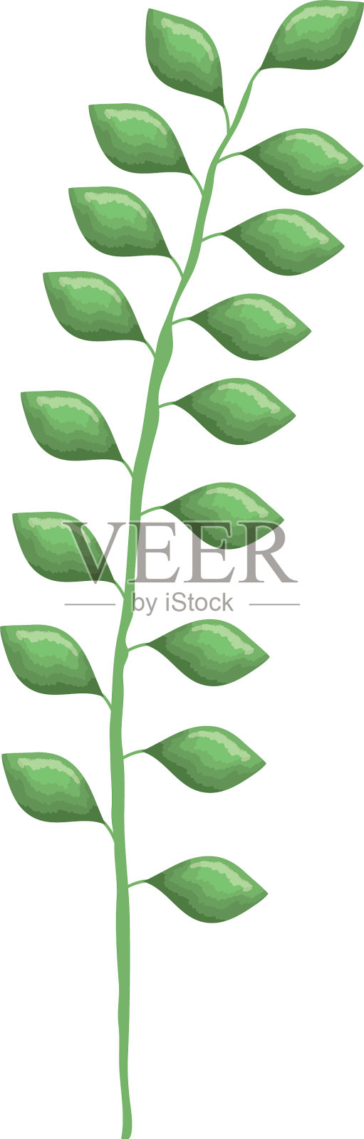 树枝上有叶子的装饰图标设计元素图片