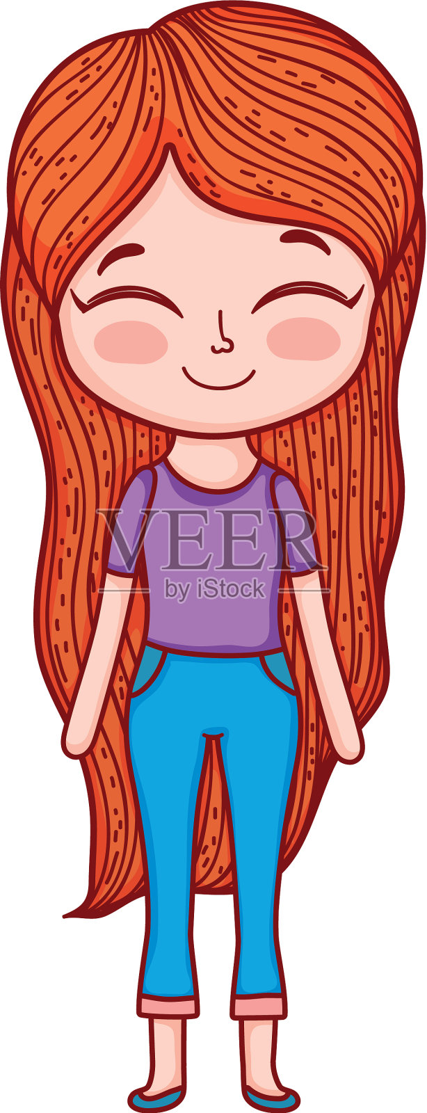 美丽的小女孩性格设计元素图片