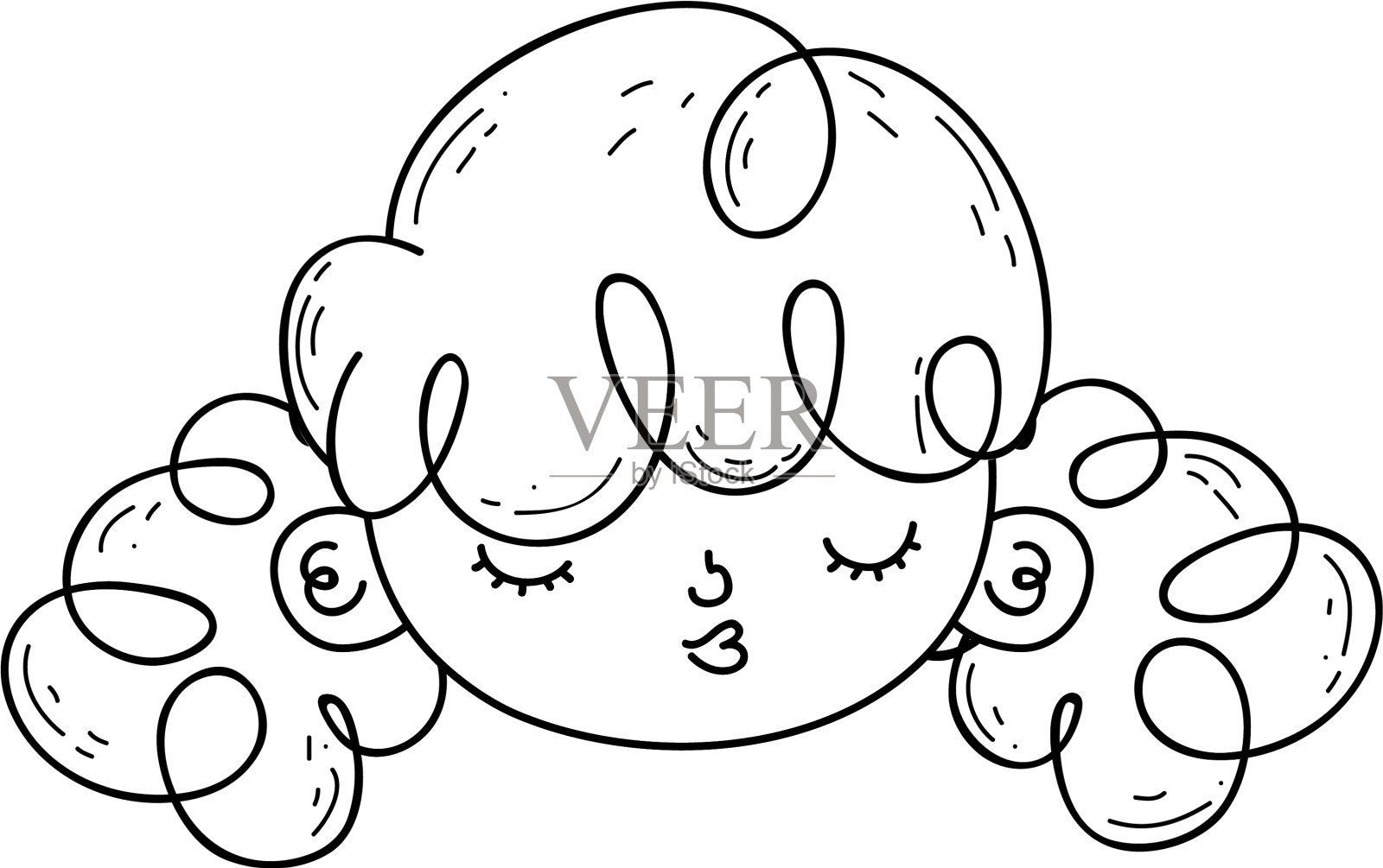 可爱的小女孩头像设计元素图片