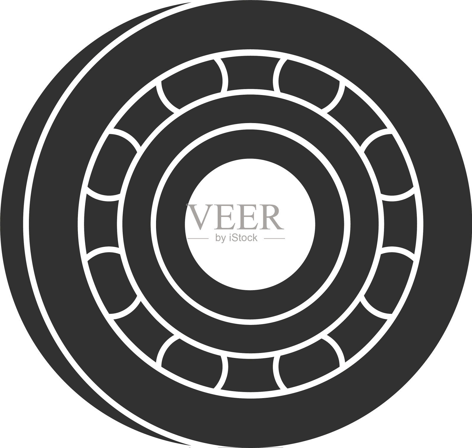 金属轴承图标简约风格设计元素图片