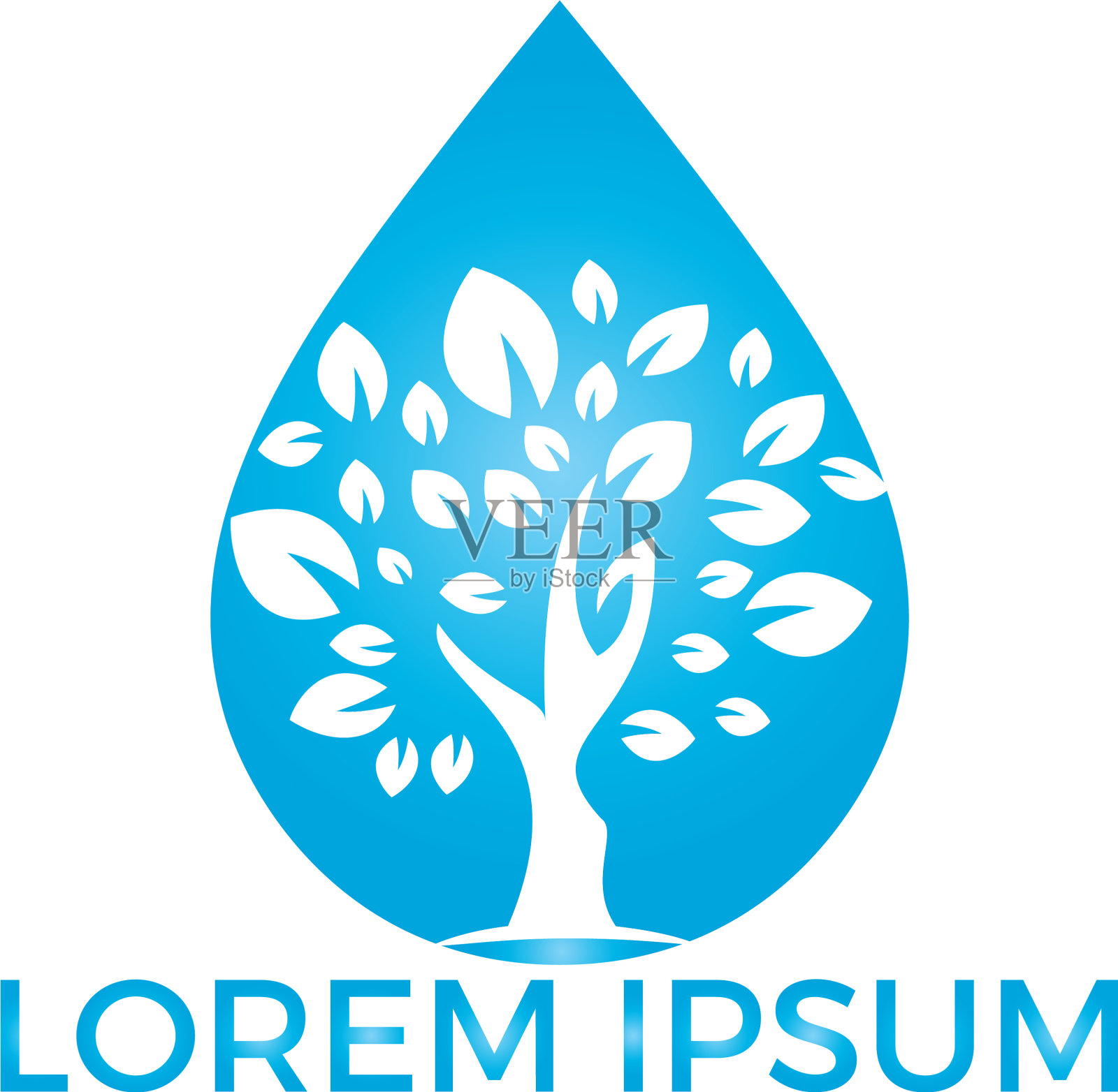 水滴与树的图标标志设计设计元素图片