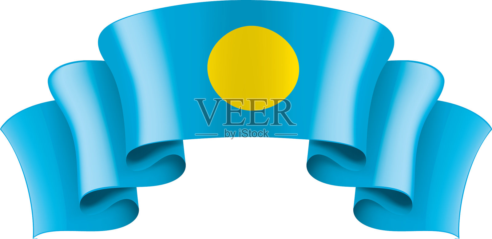 帕劳国旗上的白色设计元素图片