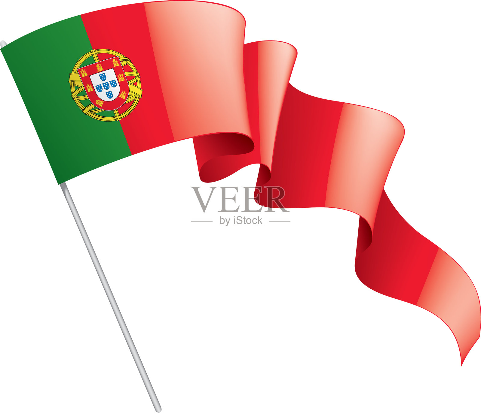 葡萄牙国旗上有白色设计元素图片
