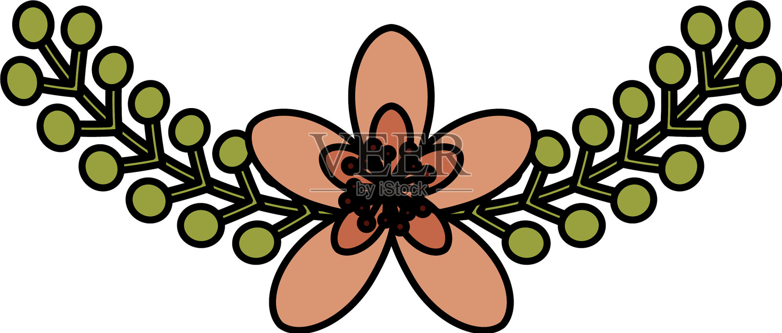 花圈装饰卡设计元素图片