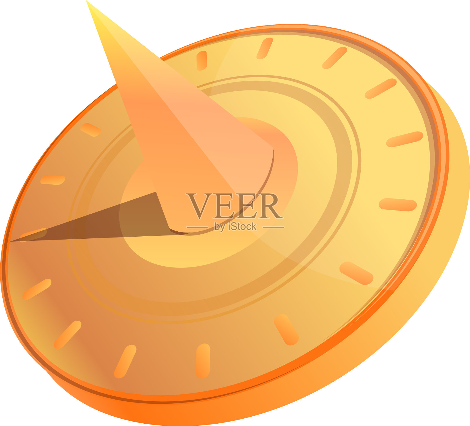 旧日晷图标卡通风格图标素材