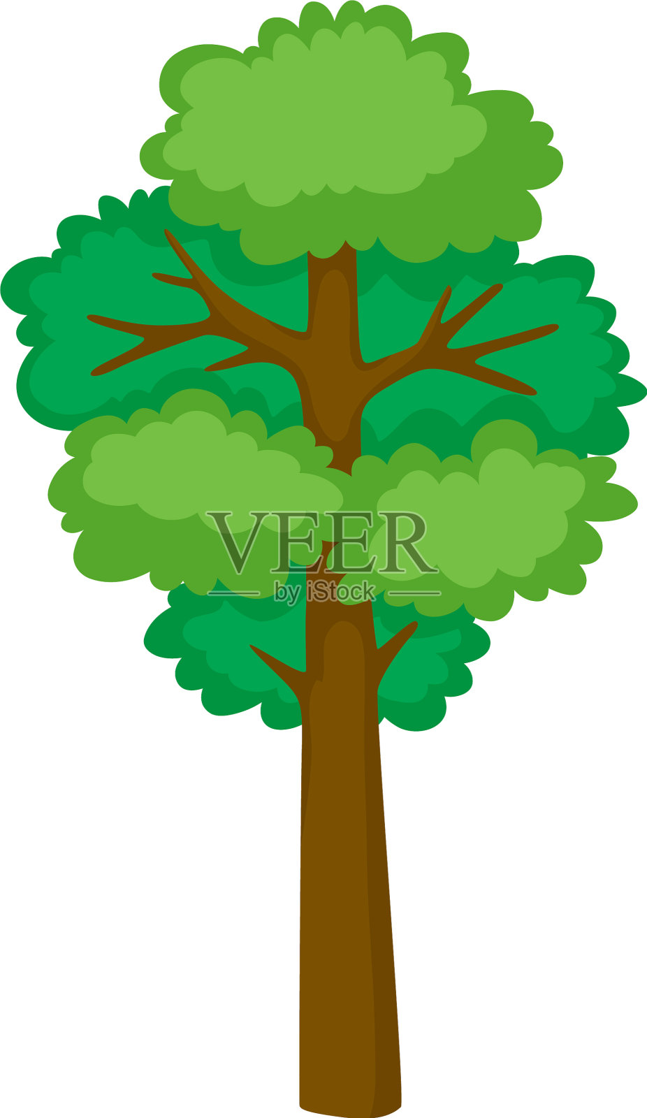 白色背景上的一棵大树设计元素图片