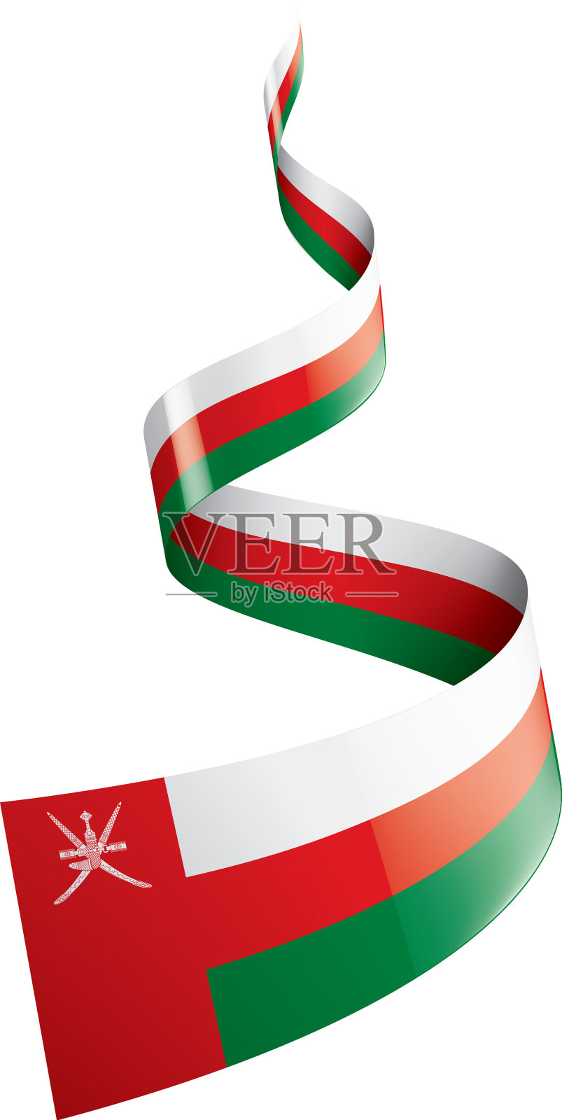 阿曼国旗上有白色设计元素图片