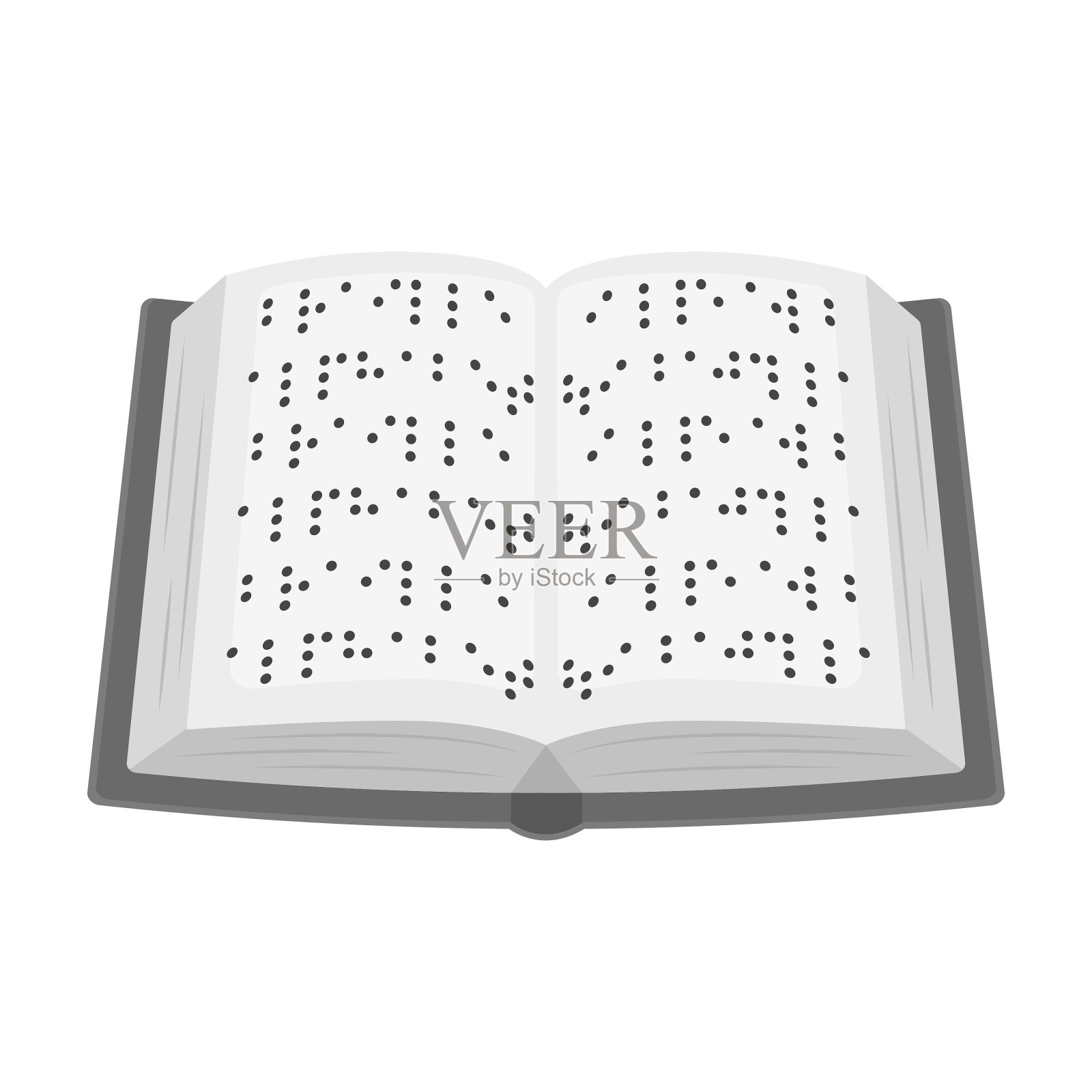 书写在盲文图标在单色风格图标素材