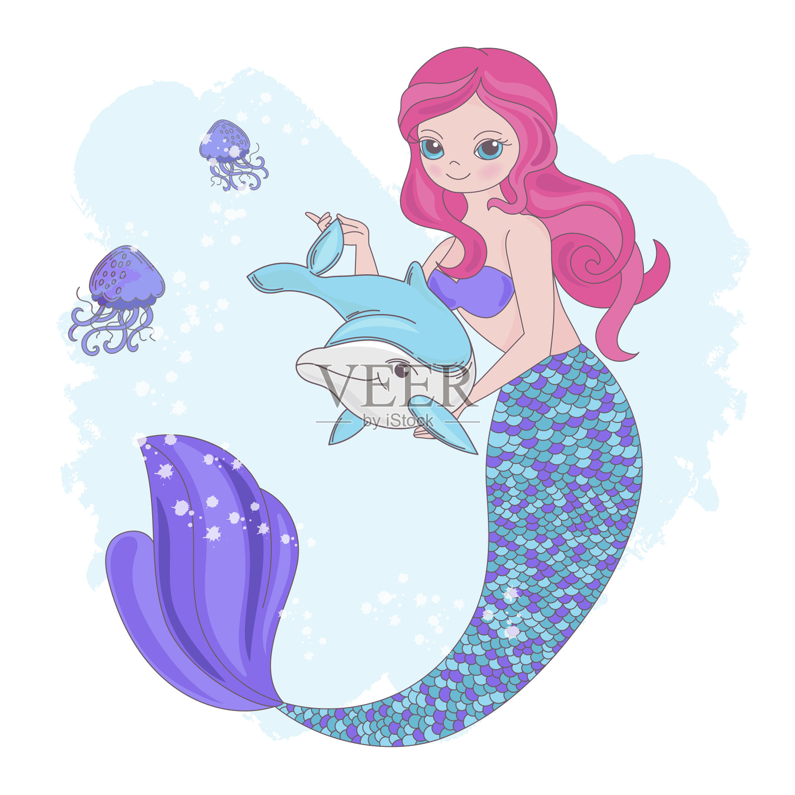 美人鱼玩具水下仙女动物设计元素图片