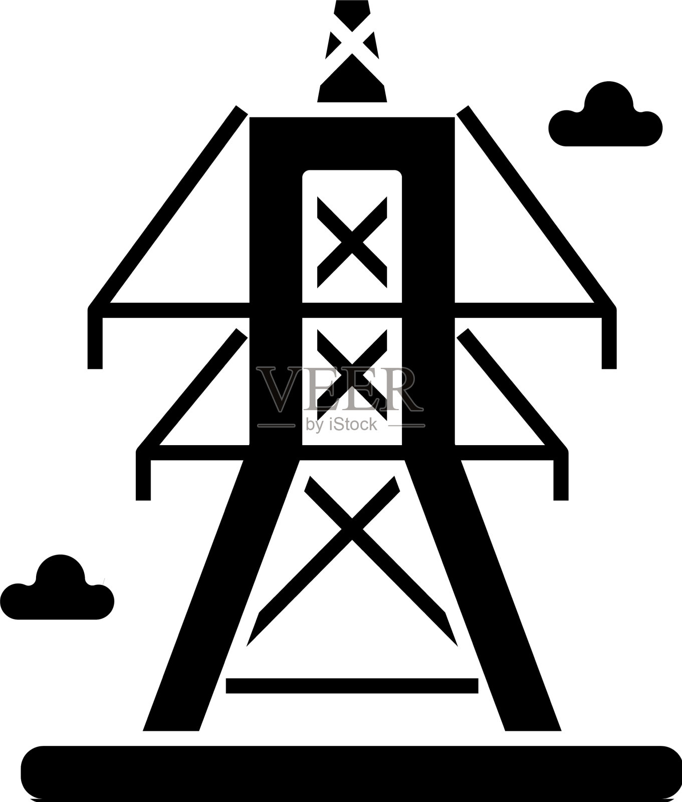 电气线路黑色图标标志隔离设计元素图片