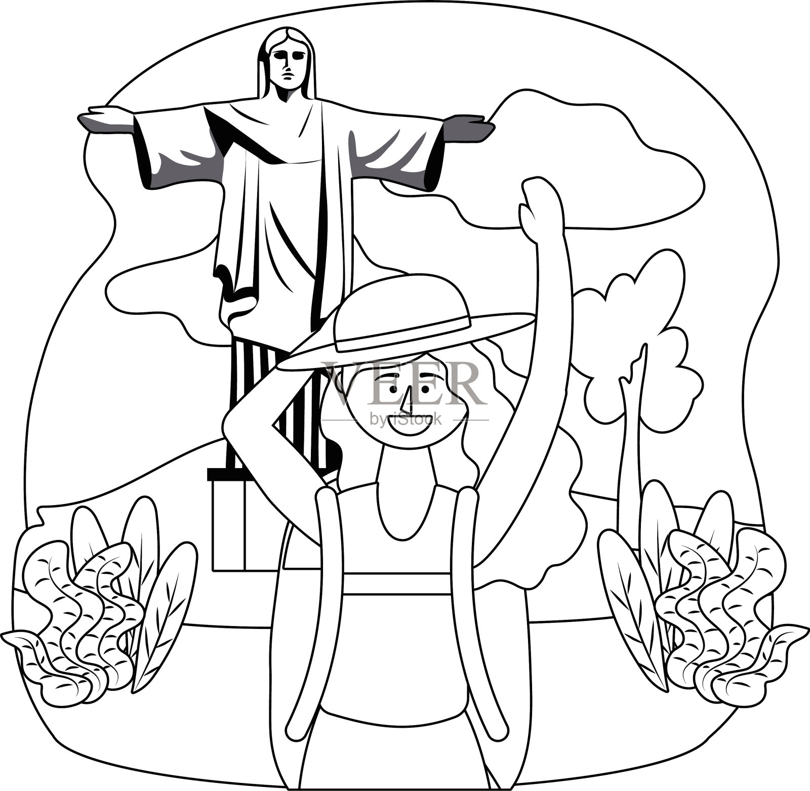 孤立的基督救赎地标设计设计元素图片