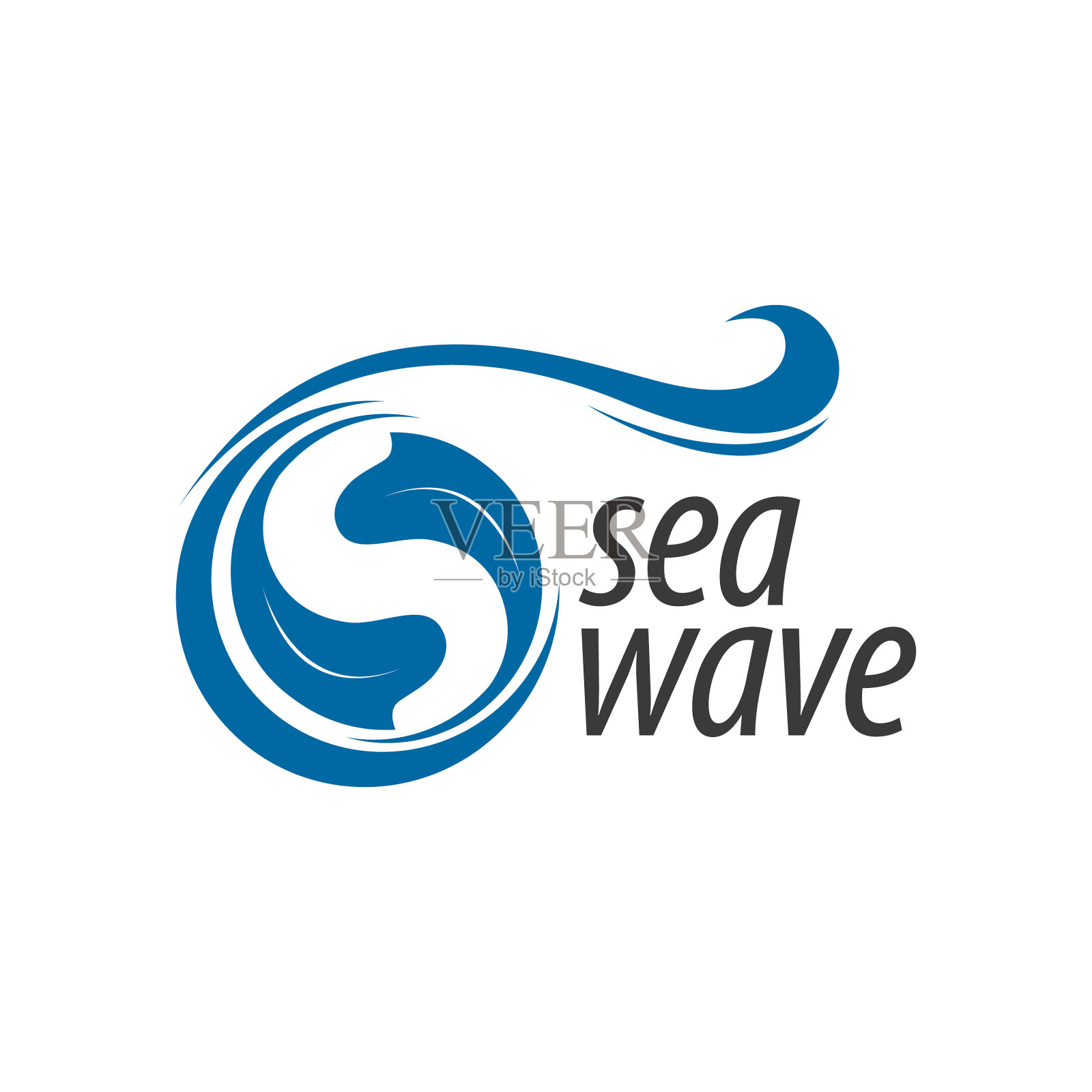 海浪蓝色首字母s标志概念设计元素图片