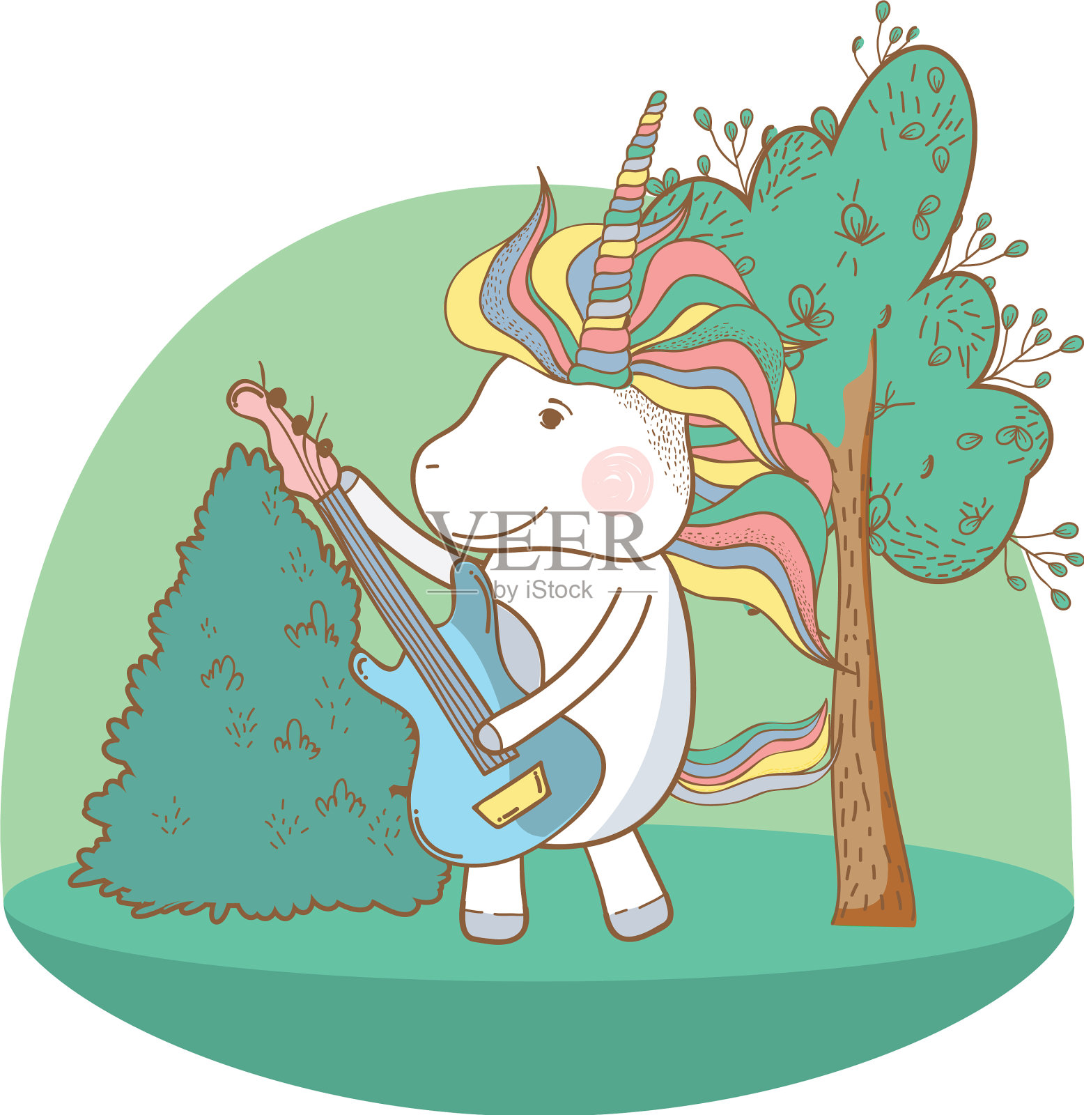 生日快乐,独角兽卡通设计元素图片