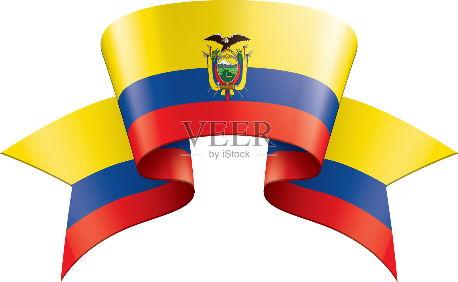 厄瓜多尔国旗上有白色设计元素图片