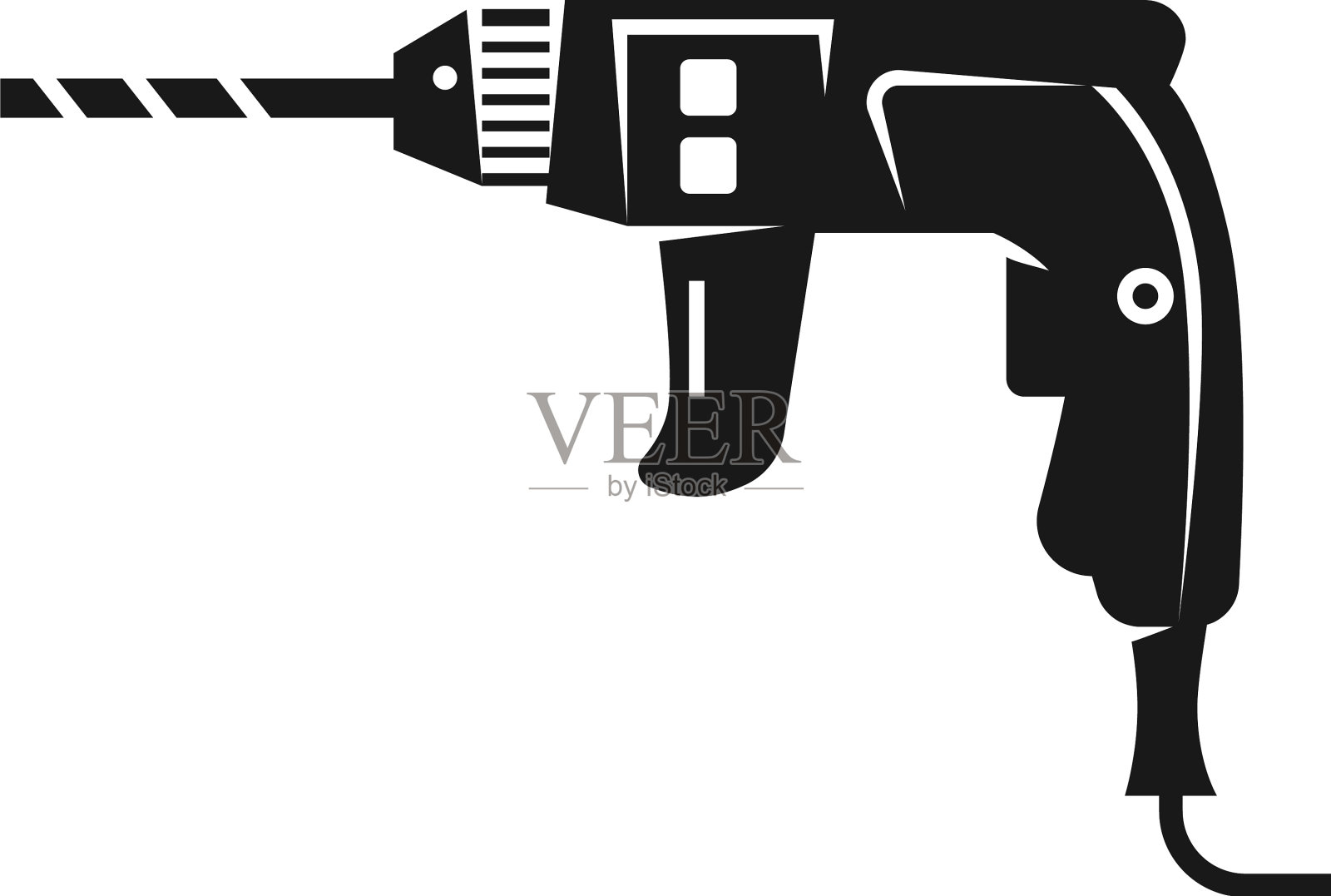 电钻图标样式简单设计元素图片