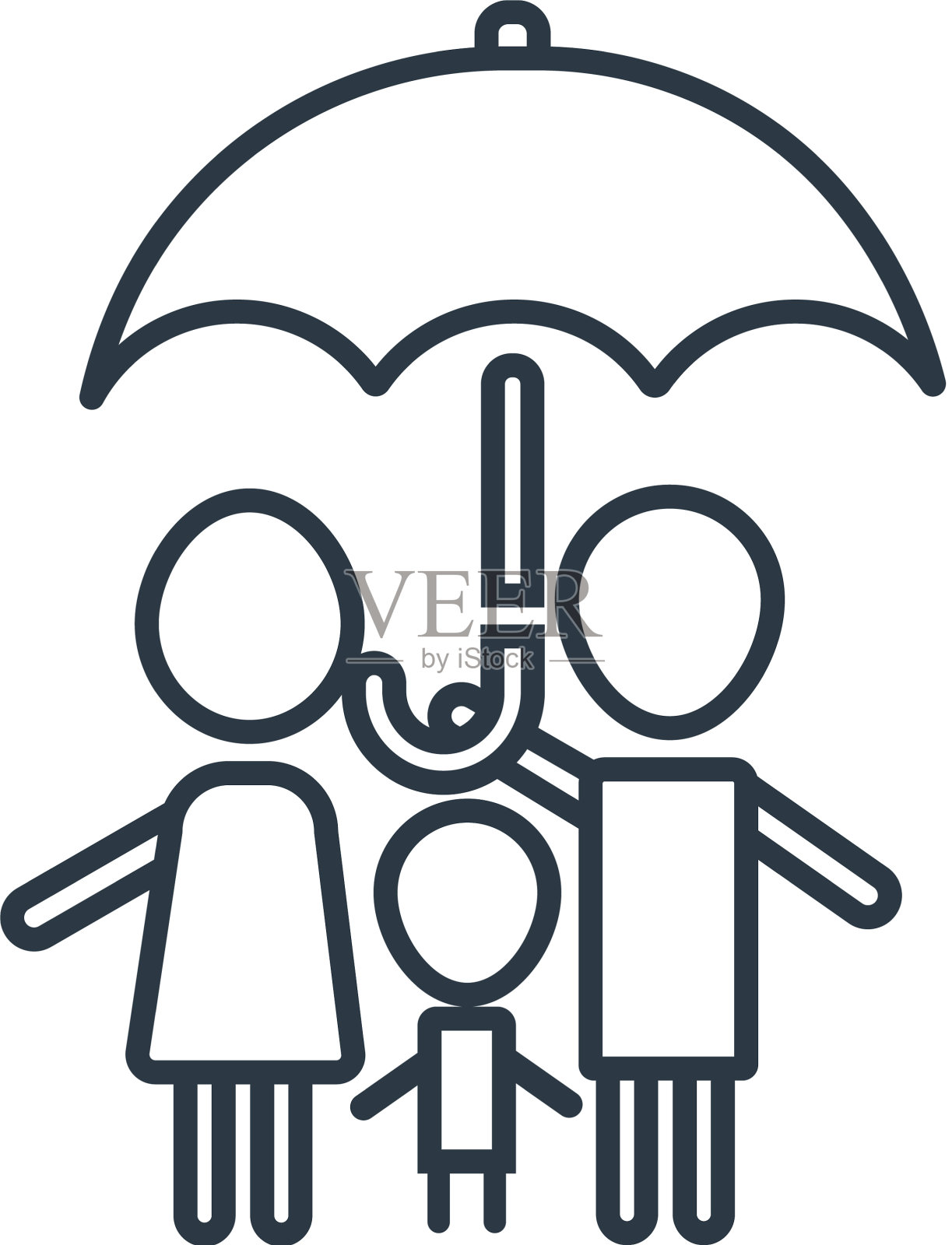 家庭人寿保险图标插画图片素材