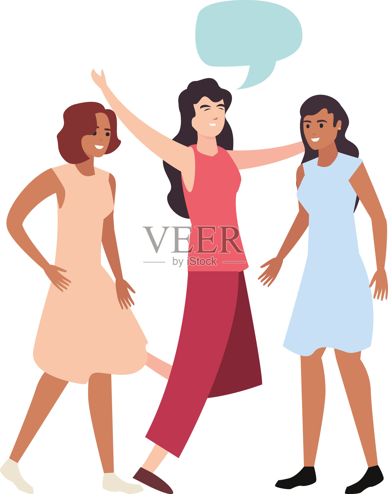 女人快乐,年轻人谈笑风生设计元素图片