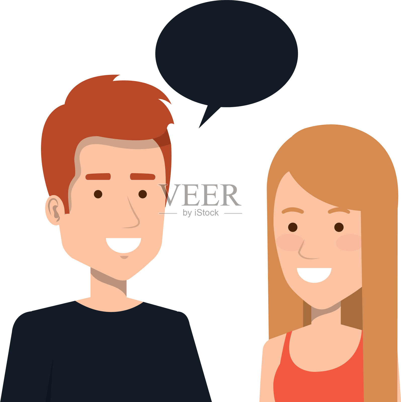 加上语音泡泡虚拟形象设计元素图片