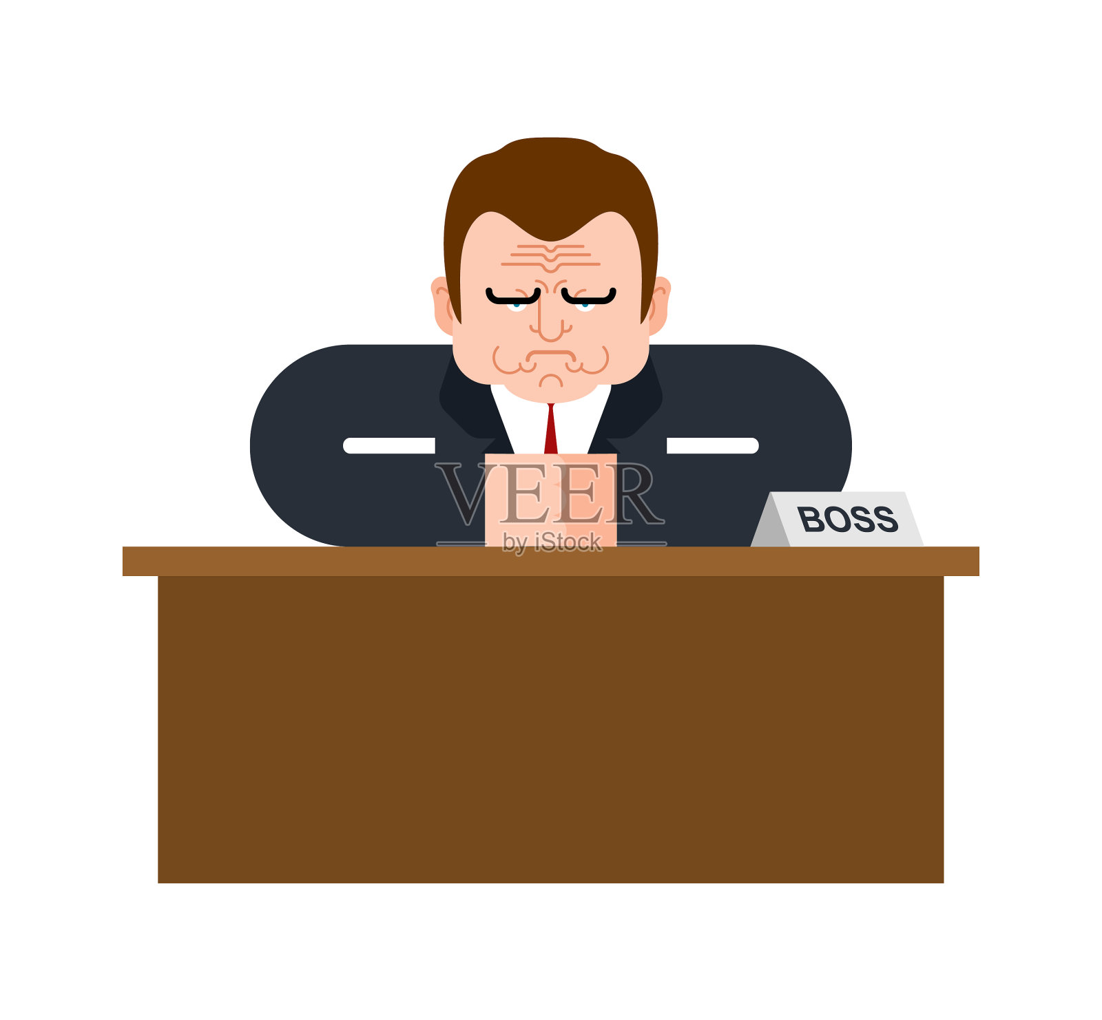 老板在桌子上商人在桌子上商人在里面插画图片素材
