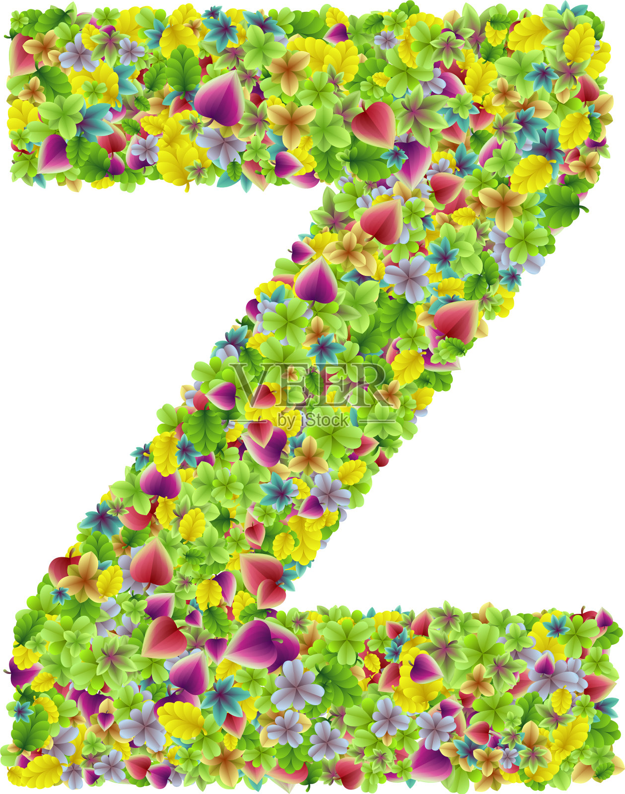 五彩缤纷的植物园鲜叶字体设计元素图片