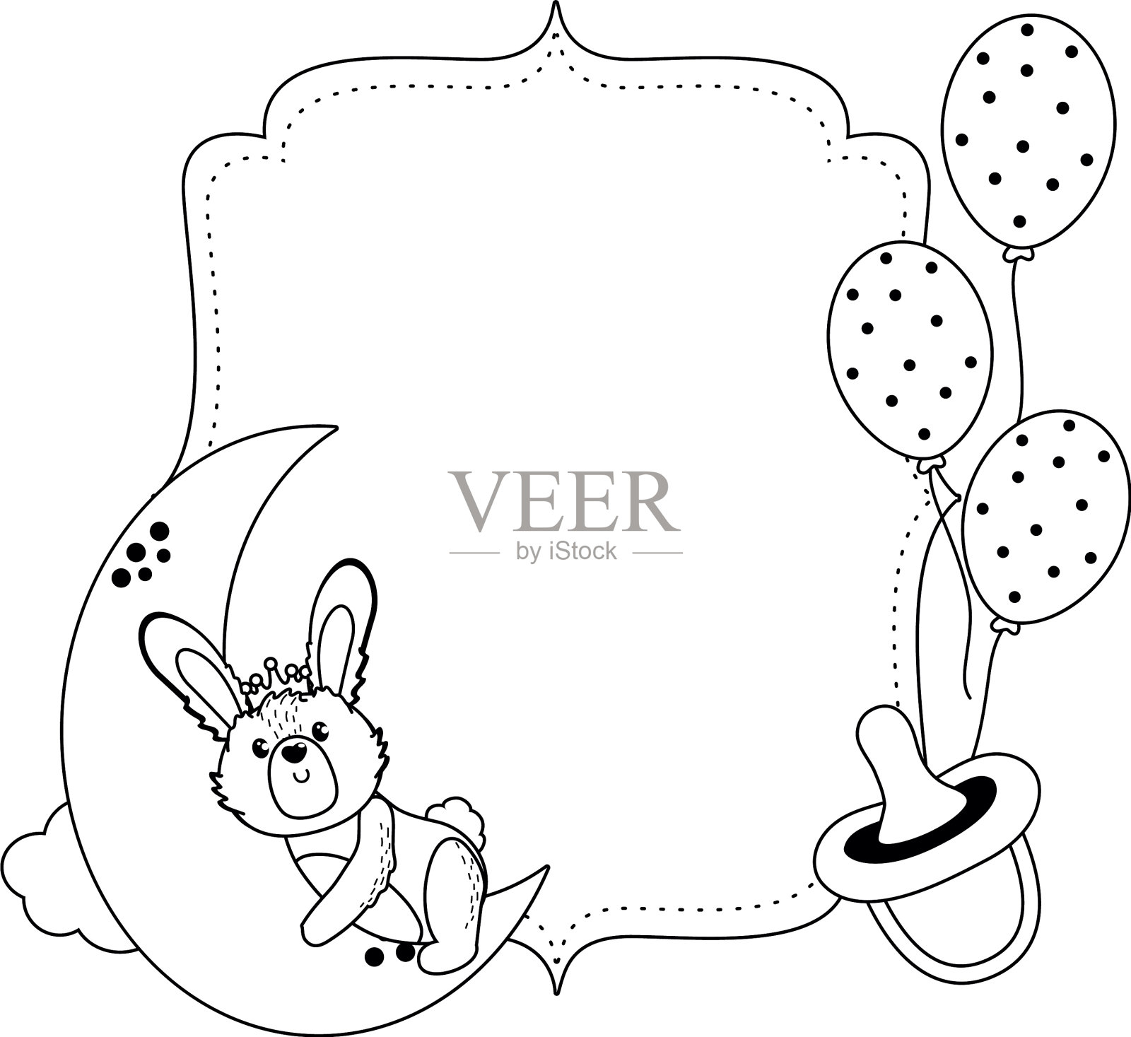 兔子和淋浴符号设计设计元素图片