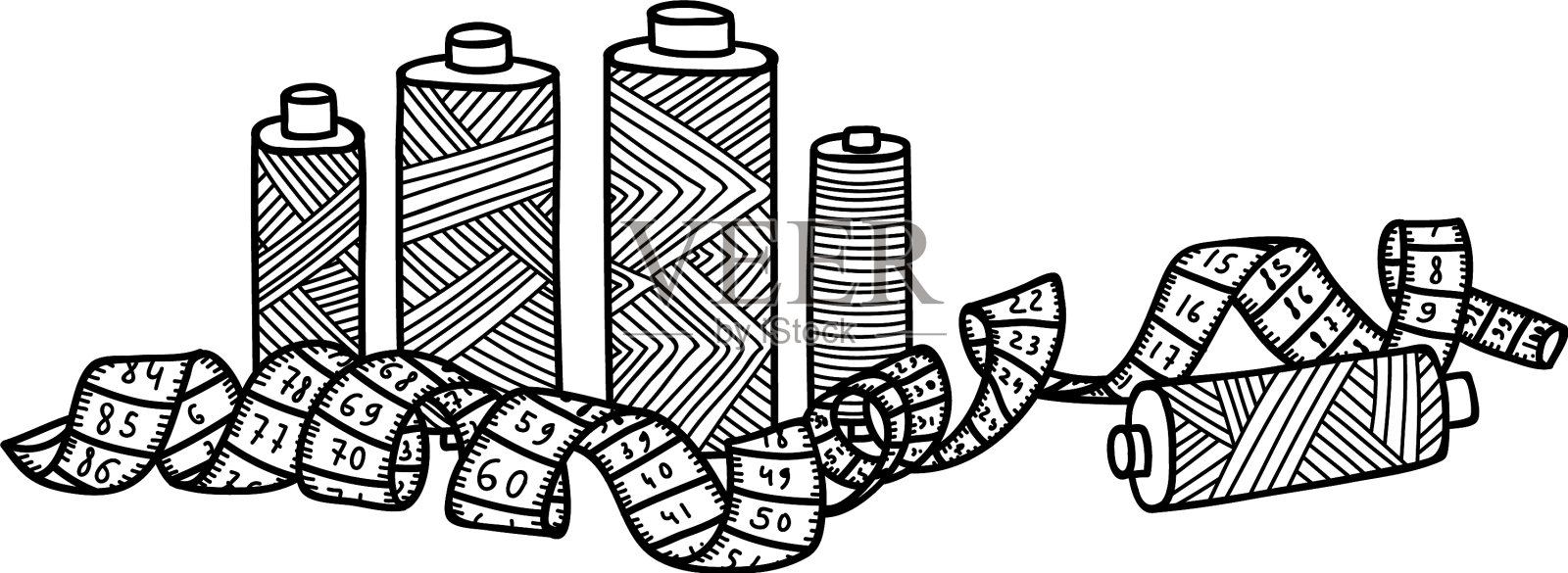 刺绣缝纫工具设计元素图片