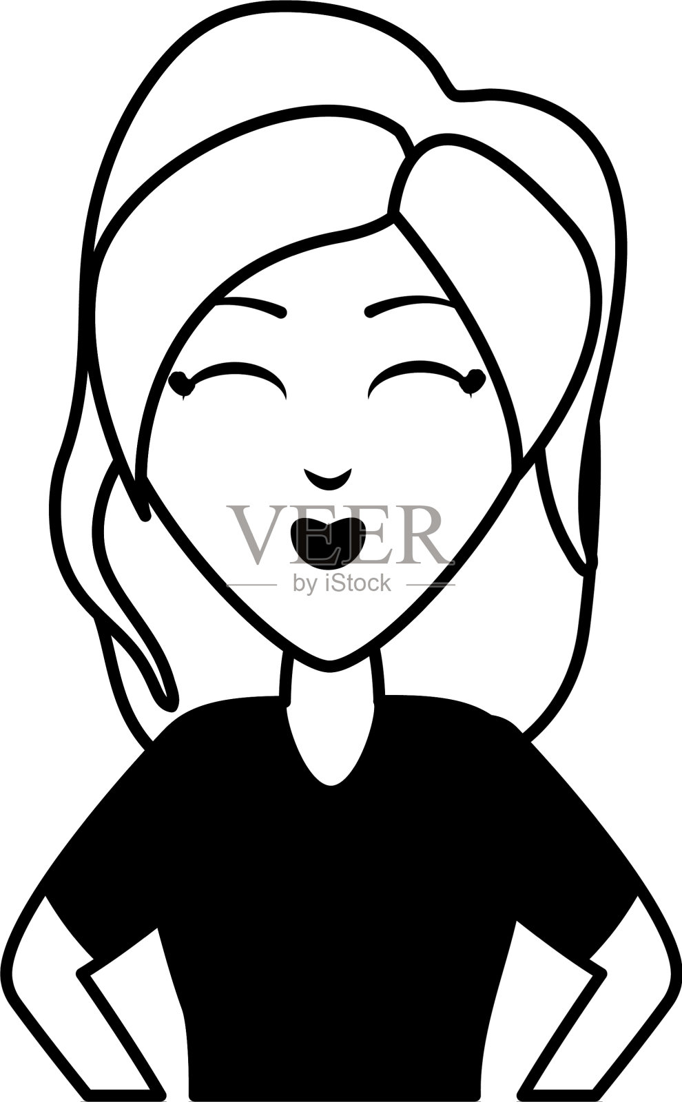 女人肖像幸福的闭上眼睛设计元素图片