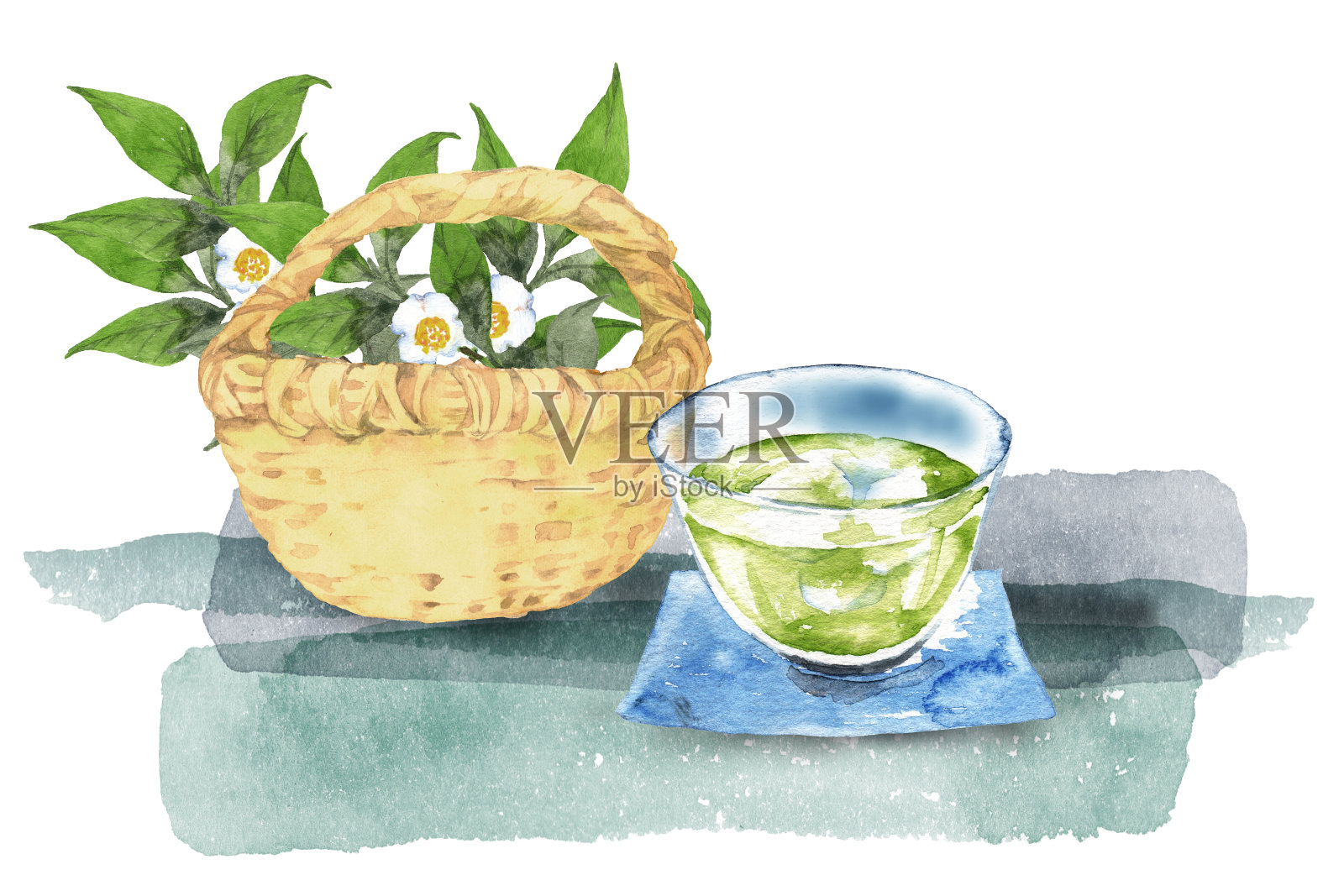 日本绿茶插画图片素材