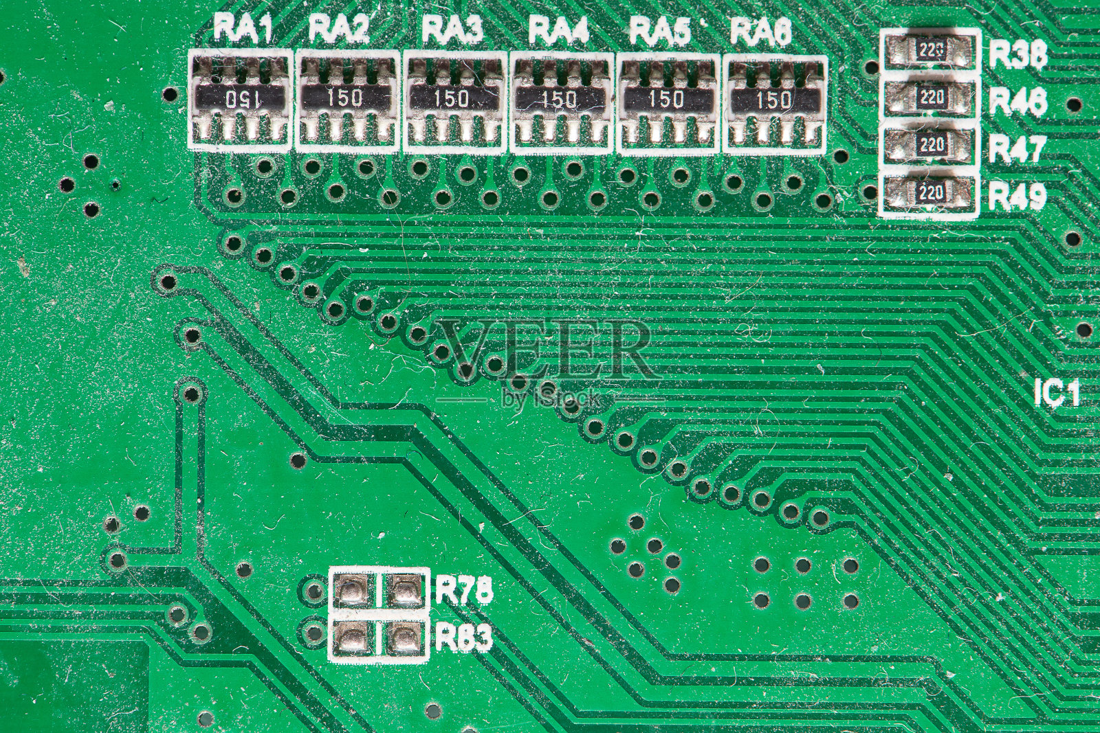 电路板,微芯片,特写,绿色。技术说明照片摄影图片